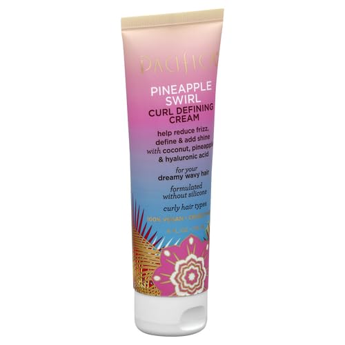 Pacifica Beauty Pineapple Swirl Curl Defining Cream, 100% Vegan & Cruelty Free, 4 Fl Oz