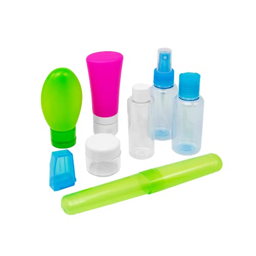 Flents Travel Silicone Bottles for Shampoo, Conditioner or Lotion, TSA Approved, Durable and Refillable, 12 Pack, 3 fl oz, Colors May Vary