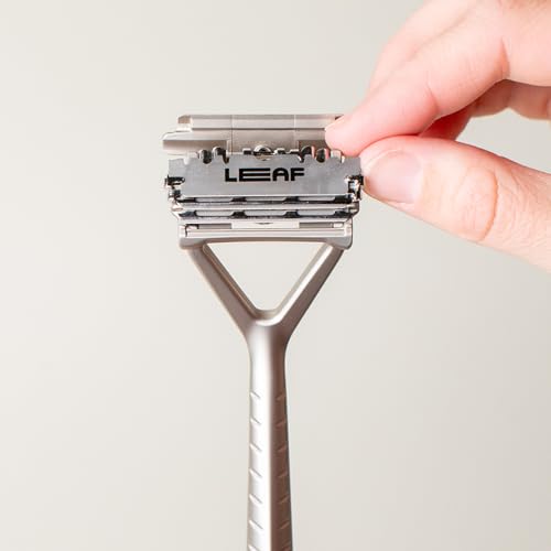 Leaf Shave | Leaf Single-Edge Safety Razor Blades, Platinum-Coated Stainless Steel Refills Compatible with Twig & Thorn Razor, and Dermaplaner, 200 Count