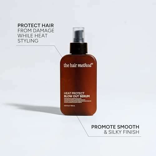 The Hair Method Heat Protect Serum – Lightweight, Silicone-Free Hair Shield with Hemisqualane & Pea Protein, Vegan, 6.25 fl oz