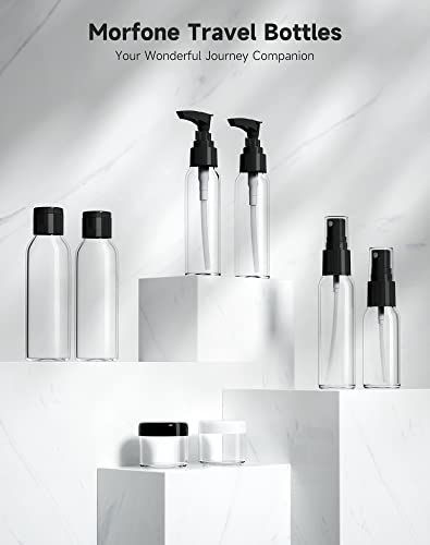 Morfone TSA Approved Travel Bottle Kit - Leak Proof Toiletry Set