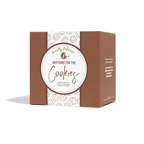 Beauty Bakerie Reusable False Eyelashes with Compact + Mirror, Natural & Wispy False Eye Lashes Pack, Makeup Essentials, Fake Strip Lashes for Natural Look, Anything for the Cookies