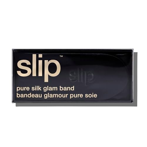 SLIP Glam Band Black ? Ultra-Smooth Hair Tie for Gentle Hold, Prevents Creases & Breakage, Ideal for Sleep, Workouts & Everyday Styling, Durable & Luxurious Hair Accessory