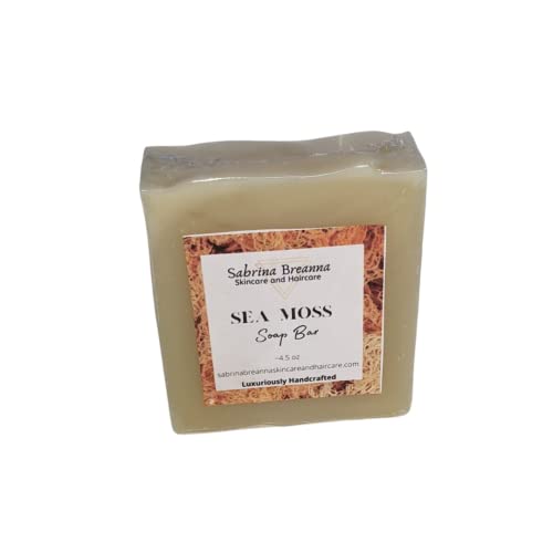 Sea Moss Soap 5 Bar| Handmade| For All Skin Types Acne, Eczema, Psoriasis | Shea Butter, All Natural, Body and Face, Dr. Sebi Inspired, Vegan, Gluten Free, Moisturizing, Essential Oils, Honey