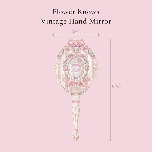 Flower Knows Bunny Garden Hand Mirror - Pink Floral Design