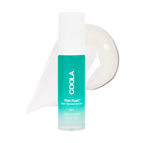 COOLA Organic Vital Rush Skin Renewal Serum, Dermatologist Tested Skin Barrier Protection with Vitamin C and Hyaluronic Acid, Vegan and Gluten Free, 1 Fl Oz