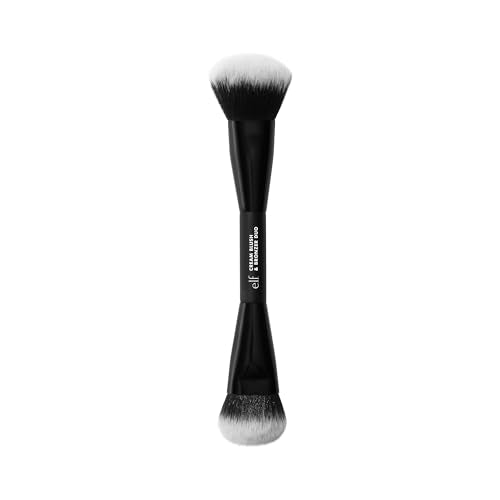 e.l.f. Cream Blush & Bronzer Duo Brush | Dual-End Makeup Brush