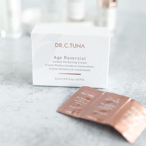 FARMASi Dr. C. Tuna Age Reversist Instant Perfecting Cream, Anti-Aging Wrinkle Smoothing Gel Cream with Marine Plankton Extract, Firming & Tightening Face Treatment, 30 Sachets x 0.01 fl oz