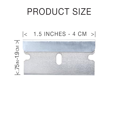 Single Edge Razor Blade 10 Pack - Straight Edge Razor - Ten Super Sharp Flat Blades in Convenient Storage Dispenser - Heavy Duty SK5 Oven Scraper Razor Tool Refills - Single Sided Blade - Easy Install