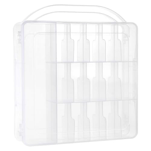 Nail Polish Holder Organizer with Lid and Handle for 30 Bottles (Clear, 11.8 x 11 x 3.15 In)