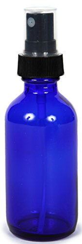 Vivaplex 6 Pack 2 oz Cobalt Blue Glass Bottles with Fine Mist Sprayers for Essential Oils