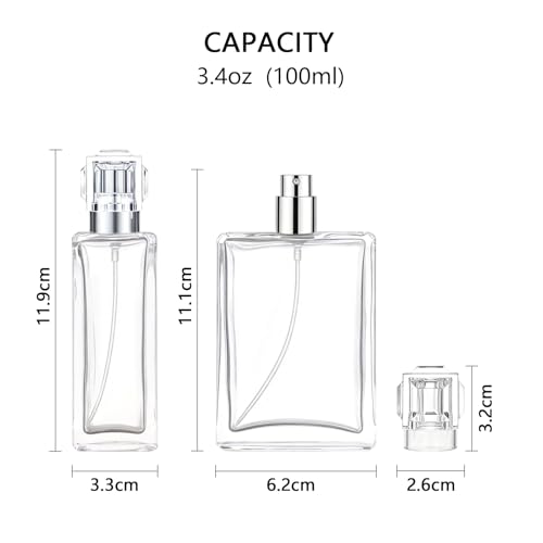 100ml Glass Perfume Spray Bottle - Refillable Atomizer with Funnel & Gift Bag (Variation: 100ml-E)