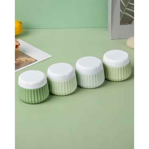 Travel Containers for Toiletries 4 Pack, TSA Approved Travel Size Toiletries, With Clear Bag Leak Proof Silicone Jars, Creams Jars Carrying Small Items