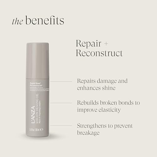 L'ANZA Rapid Bond Reconstructor - Keratin Healing Oil Hair Care Bond Restore Treatment, Phyto IV Complex Hair Repair Treatment for Damaged Hair & Dry Hair, Vegan Hair Split End Repair Serum (3.1Fl Oz)