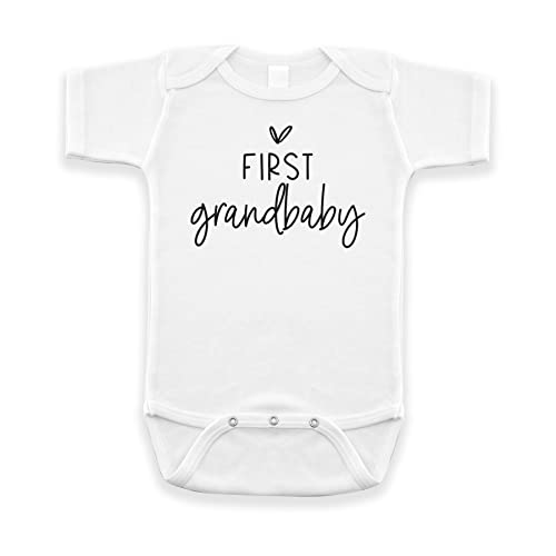 Pregnancy Announcement Infant Bodysuit First Grandbaby Gift for Grandparents | New Baby Surprise (0-3 month, Oatmeal)