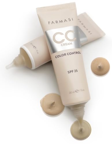 FARMASi CC Color Control Cream, Natural and Flawless Finish, Enriched Formula with Multimineral & Spf 25+, All-Day Hold, All Skin Types, 1 fl. oz, 03 Medium