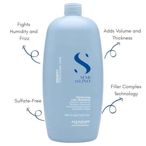 Alfaparf Milano Semi Di Lino Density Shampoo - Sulfate-Free Hair Thickening Shampoo - Gentle Cleansing Shampoo with Filler Complex - Protects & Hydrates for Long-Lasting Color