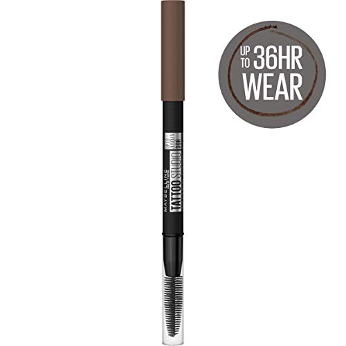 Maybelline TattooStudio Waterproof Eyebrow Pencil, Medium Brown