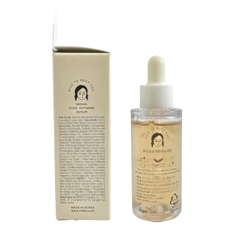 MIDHA RICE PORE REFINING SERUM, 1.01fl.oz/30ml,Pore care, Enlarged pore solution, Pore refining skincare, Lightweight, Smooth skin formula, Hydrating, Daily exfoliating essence