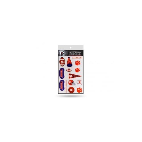Rico Industries NCAA Clemson Tigers Die Cut Tattoo Variety Pack