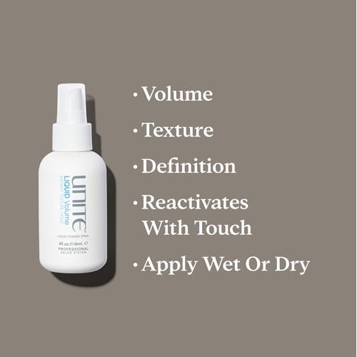 UNITE Hair ? LIQUID Volume ? Wet-to-Dry Texturizing Spray for Weightless Volume, Body & Matte Finish ? Reactivates for All-Day Texture ? 4 Fl Oz