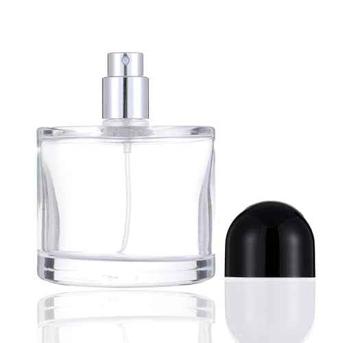 Enslz 100ML/3.4OZ Refillable Cosmetic Spray Bottle, Empty Glass Perfume Bottle with Spray Atomizer (Black, 100ml)