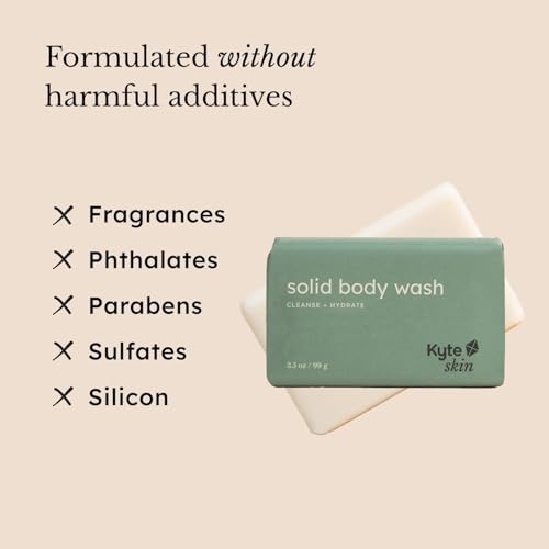 KYTE BABY Solid Body Wash Bar ? Ph - Balanced Sensitive Skin Cleanser, Hypoallergenic & Fragrance - Free, Moisturizing Oat & Shea Butter Soap Bar for Babies, Kids & Adults ? Gentle Daily Cleansing