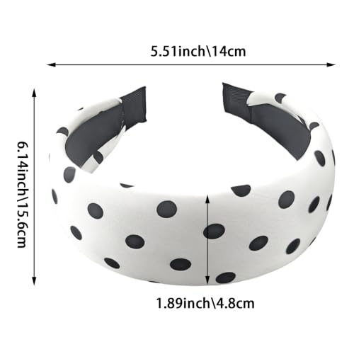 Polka Dot Elastic Headbands for Women, 2 Pack Non-Slip