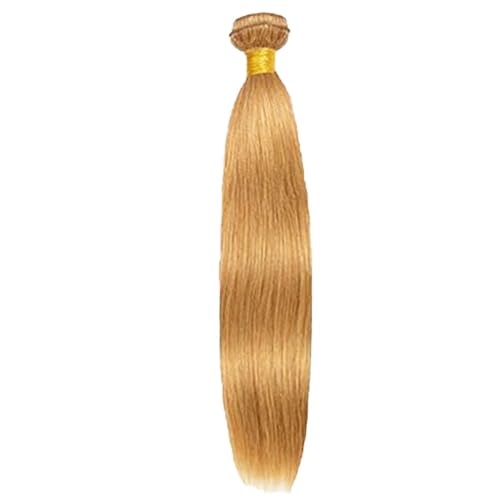 #27 Honey Blonde Bundle Human Hair Blonde Human Hair Bundles Straight 1 Bundle Color 27 12 Inch Blonde 100G/PC Unprocessed Brazilian Virgin Double Weft Hair Extension