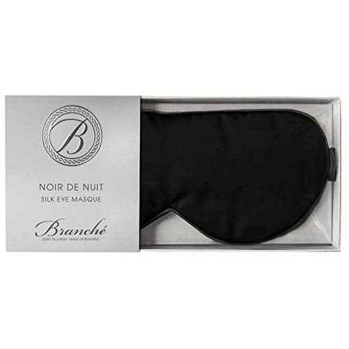 Branche Beauty Belle De Nuit Sleep Mask - Silk Eye Mask 6A Silk 22 Momme Eye Cover Sleepover Shade Blindfold Mask for Luxury Sleep in Total Darkness (Black)