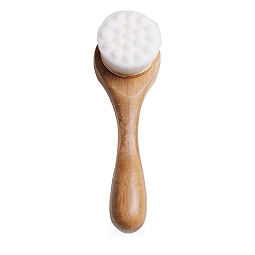 Alana Mitchell Bamboo Facial Cleansing Brush ? Ultra Soft Face Scrubber ? Deep Cleansing & Exfoliating Face Brush ? Manual Scrub Facial Brush - Powerful Facial Skin Care Products for Youthful Skin