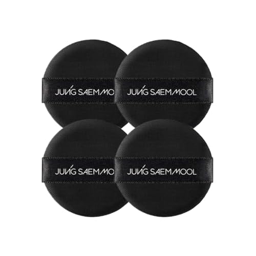 JUNG SAEM MOOL Cushion Puff | Natural Cover Puff for Smooth Fitting, Round Shape 2.1 Inch, Set (4pc)