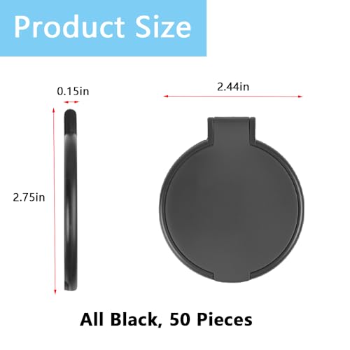 50 Pack Mini Makeup Mirror Compact Mirror Bulk, Compact & Travel Mirrors Small Folding Mirror Round Portable Pocket Mirror for Purse, Women Travel Daily Use(Black)