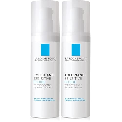 La Roche-Posay Toleriane Sensitive Fluide Protective Moisturizer,Lightweight Oil-Free Face Moisturizer,For Sensitive Skin,(Pack of 2)