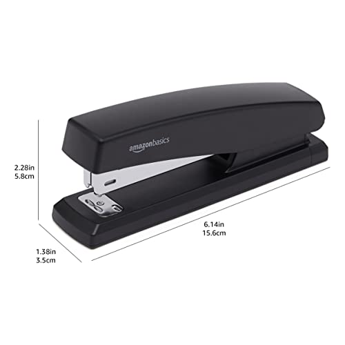 Amazon Basics 25-Sheet Capacity, Non-Slip, Office Stapler with 1000 Staples, Black - Pack of 12