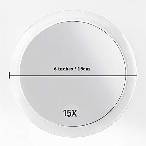 15X Magnifying Mirror with Suction Cups - Rose Gold