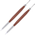 Ycyan Dual-Ended Nail Art Sculpture Pen Set - 2Pcs Silicone & Stainless Steel