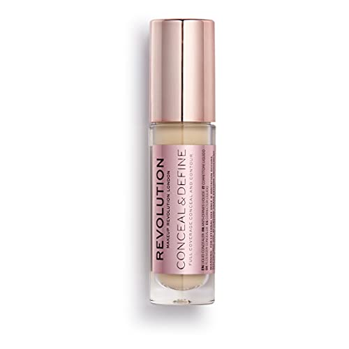 Revolution Beauty, Conceal & Define Concealer, Full Coverage & Lightweight, Long-Lasting Matte Finish, Vegan & Cruelty Free, C6 Fair or Light Skin Tones, 0.14 Oz.