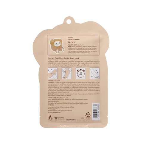 TONYMOLY x Squishmallows Benny Shea Butter Hydrating Foot Mask - Set of 3