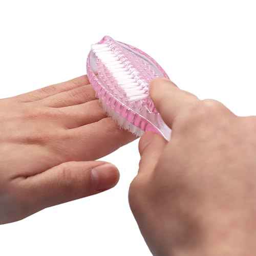 Handle Grip Nail Brush Two Sided Hand Fingernail Cleaning Brush Foot Scrub Brush Soft Stiff Bristles Fingernails Toenails Toes Scrubber Brushes for Men Women Kids, 4 PCS