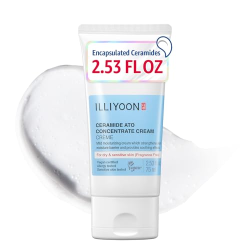 Illiyoon Ceramide Ato Nourishing Cream - 2.53 Fl Oz, Hydrating & Barrier Repair for Face & Body, Gentle for Infants, Vegan