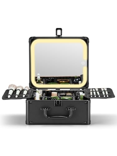 Qislee LED Makeup Box with Mirror & Detachable Organizer