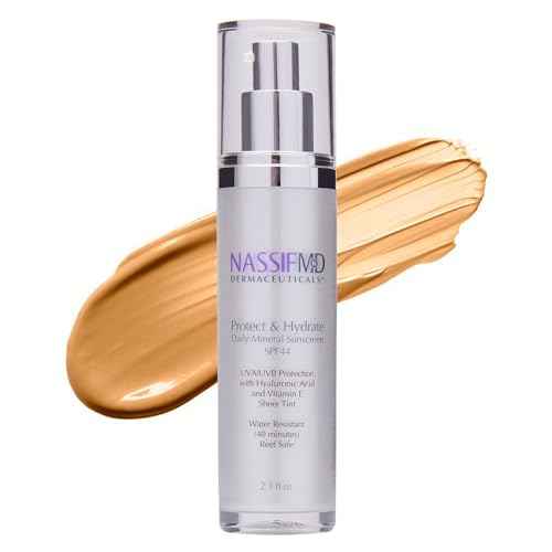 NassifMD Protect and Hydrate SPF44 | Universal Tinted Moisturizer SPF | BB Cream Tinted Moisturizer with SPF | Whipped Sunscreen with Hyaluronic Acid