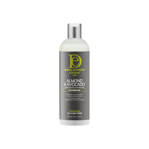 Design Essentials Almond & Avocado Moisturizing & Detangling Conditioner with Shea Butter & Coconut, Conditioner for Natural Hair, 12 oz