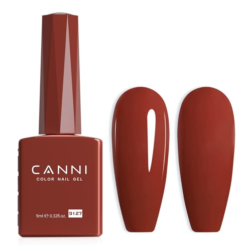 CANNI Burnt Umber Red Gel Nail Polish - High Gloss, Soak Off, 1Pcs
