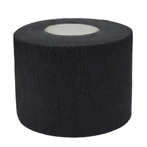 Disposable Black Barber Neck Strips - 3 Rolls, Stretchable & Hygienic