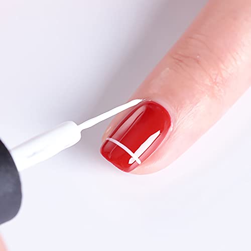 White Liner Pen Gel Nail Polish, Painting Drawing UV Led Gel Polish Set, Classic DIY 3D Gel Nail Paint Nail Gel Polish, Pen Tool, Pull Line Pen for Nail Manicure