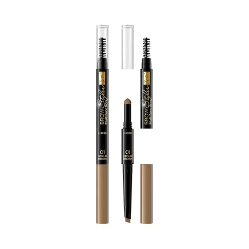 Eveline Brow Styler 3-in-1 Medium Brown Eyebrow Pen