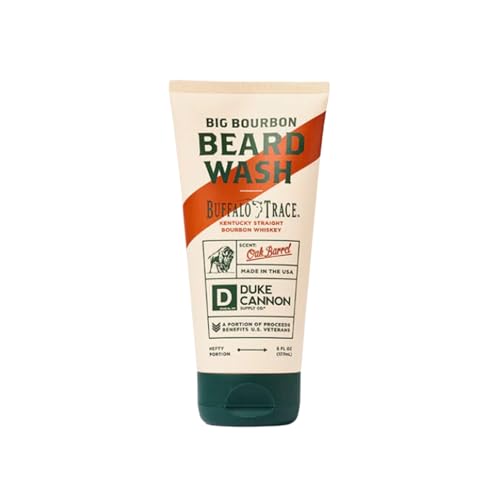 Duke Cannon Bourbon Beard Wash & Bourbon Beard Balm Care Set - 2 Pack, Woodsy Oak Barrel Scent, SLS & Paraben-Free, 6oz Wash & 1.6oz Balm