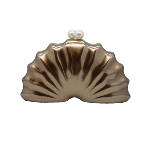 Women's Shell Clutch Handbag – Marble Acrylic Evening Bag